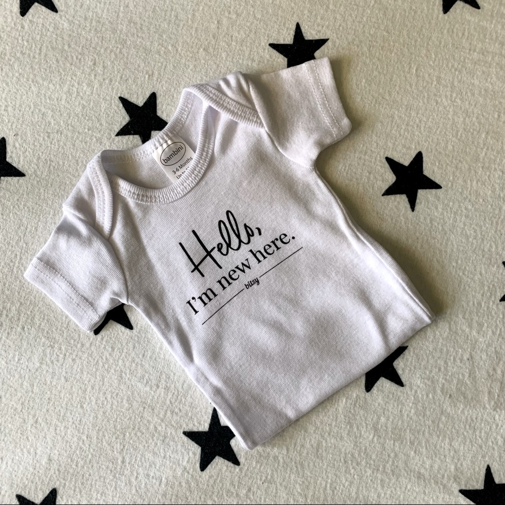 NWOT “Hello” Onesie